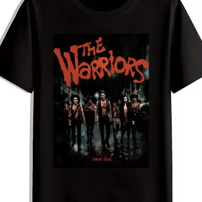 Men The Warriors Movie Graphic Tee Vintage Black Short Sleeve Cotton T-Shirt