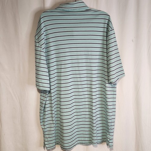 Polo Ralph Lauren Blue Striped Polo Short Sleeve Size Large Logo Top Golf Shirt - Picture 5 of 9