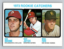 1973 Topps - High Number Bob Boone, Mike Ivie, Skip Jutze #613 (RC)