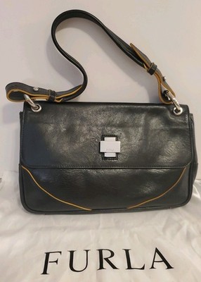 Authentic Furla Shoulder Bag Clutch Purse Small Genuine Leather Made in Italy