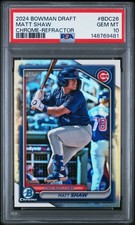 2024 BOWMAN DRAFT CHROME-REFRACTOR #BDC26 MATT SHAW PSA 10