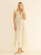 Doen Rural style lace lace V-neck slimming floral short sleeved dress