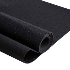 Black Faux Leather Ostrich Fabric 54" Width 1.0mm Thickness 36"x54",