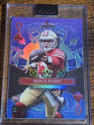 2025 Wild Card 5 Stacked Deck Brock Purdy Christian McCaffrey Back 2 Back #d 1/1