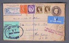 MayfairStamps Great Britain 1954 Cardiff to Wildwood NJ Uprated Registration Let