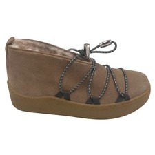 Free People Suede Snow Drop Micro Mukluks Sherpa Lined Ankle Boots DustyTan 7