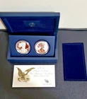 2012 S San Francisco Silver Eagle 2 Coin Set with Box & COA