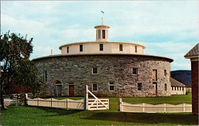 Postcard Round Stone Barn Hancock Shaker Village Pittsfield Massachusetts