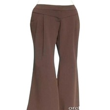Cache Brown Stretch Flair Leg Pant Self Belt Waist Style New NWT 118
