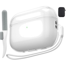Compatible Airpods Pro 2nd/1st Generation Case Clear with Cleaner Kit, Soft T...