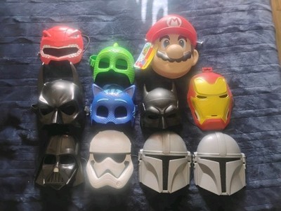 Children's Mask LOT Batman, Super Mario,  Marvel, Fett, PJ Masks, Star Wars