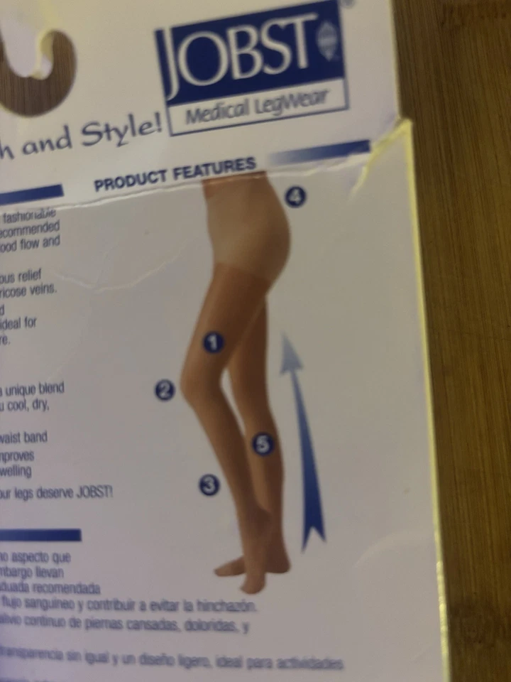 Compresión JOBST Ultra Sheer 15-20 mmHg hasta la rodilla punta abierta Foto 3 de 4