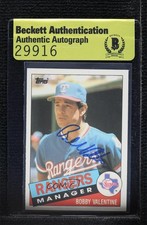 BAS 1985 Topps Traded Bobby Valentine #126T Authentic Auto 3c7