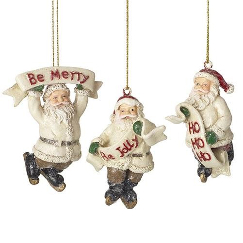 Hanging Santa Clause Bauble 7x8cm - 3 Assorted 1 Sent