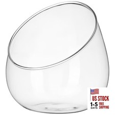 Clear Slant Cut Bowl Glass Vase, Glass Terrarium Candy Dish Fish Bowl Vase