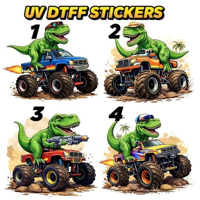 Monster Truck Ride UV DTF Transfer Aufkleber - Rub On Transfer Sticker für Flaschen