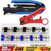 Kompressionszange RG59/RG6 Mit 20 StüCk Kompression F-Stecker FüR Koaxialkabel