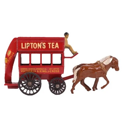 Lesney Y12 Lipton's tea collectible miniature horse drawn bus - Image 1 of 4