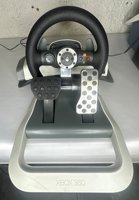 Xbox 360 Wireless Racing Steering Wheel w/ Force Feedback Pedals NO CORDS 