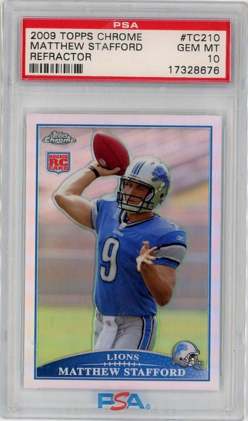 2009 TOPPS CHROME REFRACTOR MATTHEW STAFFORD ROOKIE PSA 10 GEM MINT LIONS RAMS