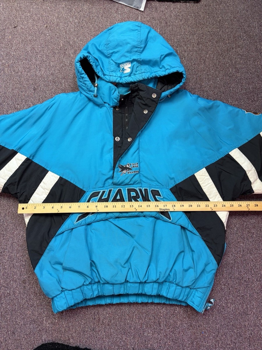 Vintage San Jose Sharks Starter Jacket Large 90s 1/2 Zip Coat