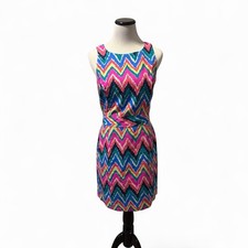 Lilly Pulitzer Hearts A Flutter Chevron Dress-SZ 4 Coastal Classic Preppy NEW