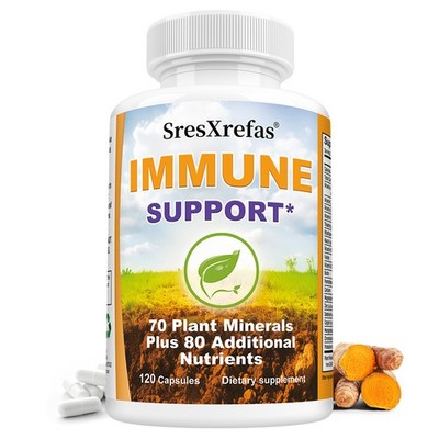 Immune Support With 70 Plant Minerals Plus Eye Brain Health 30/60/120 Capsules