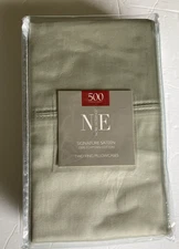 New Noble Excellence 2 King Pillowcases Sateen 500 TC GLACIAL Egyptian Cotton