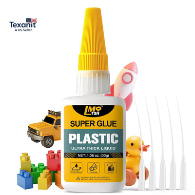 Plastic Super Glue Liquid, Clear Instant Cyanoacrylate Glue for Plastic Model 3D