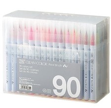 Kuretake ZIG Clean Color Real Brush Pen, 90 Colors, RB-6000AT/90V