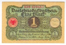 1920 Germany 1 Mark 429453 Reichsbanknote Paper Money Banknotes
