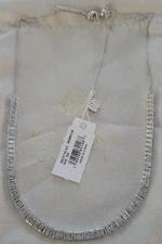 Kendra Scott Gracie Tennis Necklace Silver White Crystal  NWT $98 Pouch!