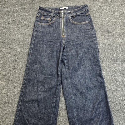 House of Dagmar Denim Zip Wide Leg Blue Jeans Women s Sz 25 Made In Italy 