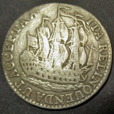 Certificate of Authenticity Silver 1772 Colonial New York Ship Shilling Zeeland