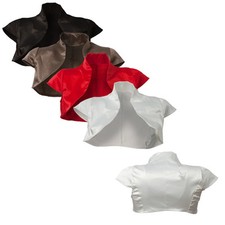 SATIN BOLERO KURZARM SCHWARZ ROT BRAUN  WEISS SEHR EDEL (A)