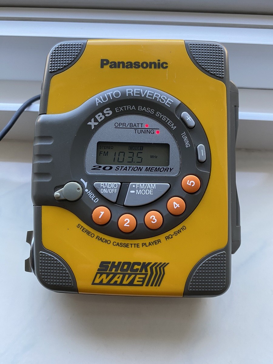 ポータブルプレーヤー Panasonic SHOCK WAVE RQ-SW10 Vintage Panasonic Rq-sw10 Cassette Player Am/fm Shockwave