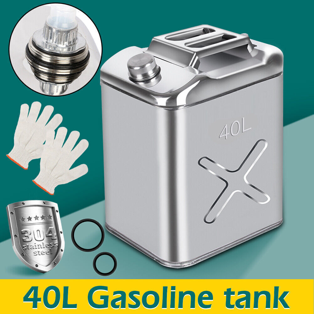 40L 304 Stainless Steel Jerry Can Fuel Tank/Water Storage for Boat/4WD