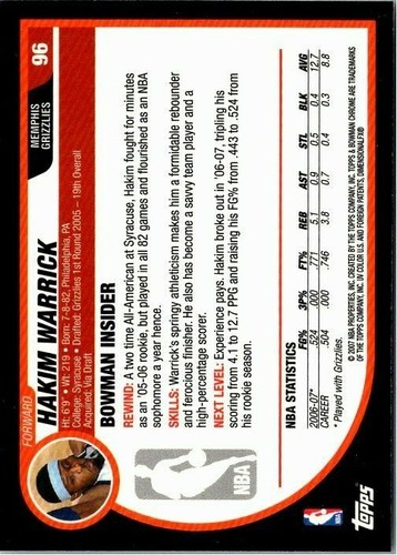 2007-08 Bowman Chrome Basketball -Pick Choose Your Cards  - Picture 105 of 117