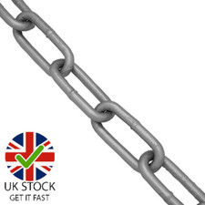 Per Meter 10mm Galvanised Steel Long Link Chain DIN 763 Mooring Anchor UK STOCK