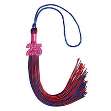 Endea Graduation Royal Blue/Red Mixed Color Tassel With Pink Bling Charm 2024