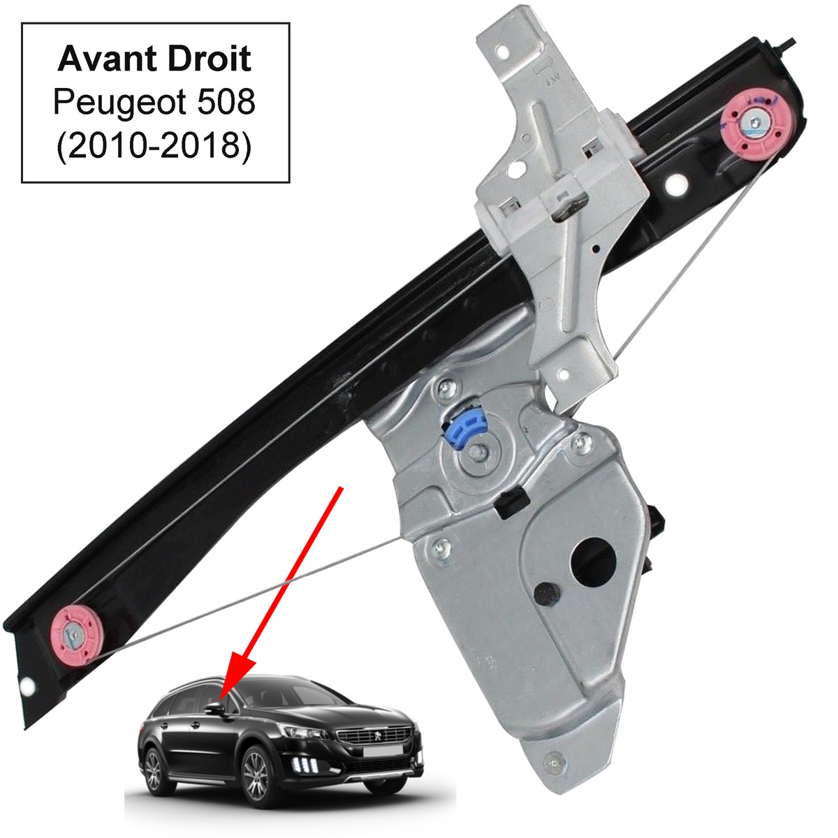 Remonte-vitre électrique Avant Droit Peugeot 508 I Et SW I - Neuf, Réf SC56596, Garantie 2 Ans