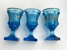3 verres  Bleus (pour cave à Liqueur Napoleon III )