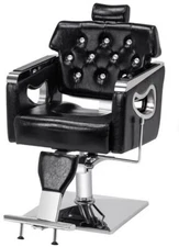 Barberpub Black Reclining Massage Chair with Ottoman by Orren Ellis