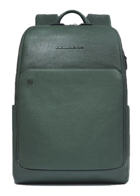 PIQUADRO Black Square Backpack Wide Opening 14'' Rucksack Rucksack GreenGreen Neu