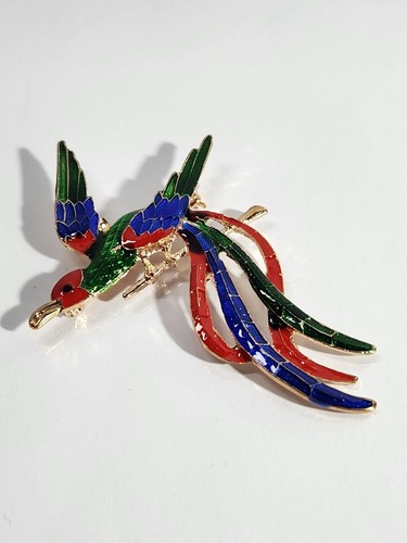 Brooch Men/women 10cms enamel Parrot/Suit Accessory/Dress Clip/Lapel Pin/UK - Picture 7 of 8