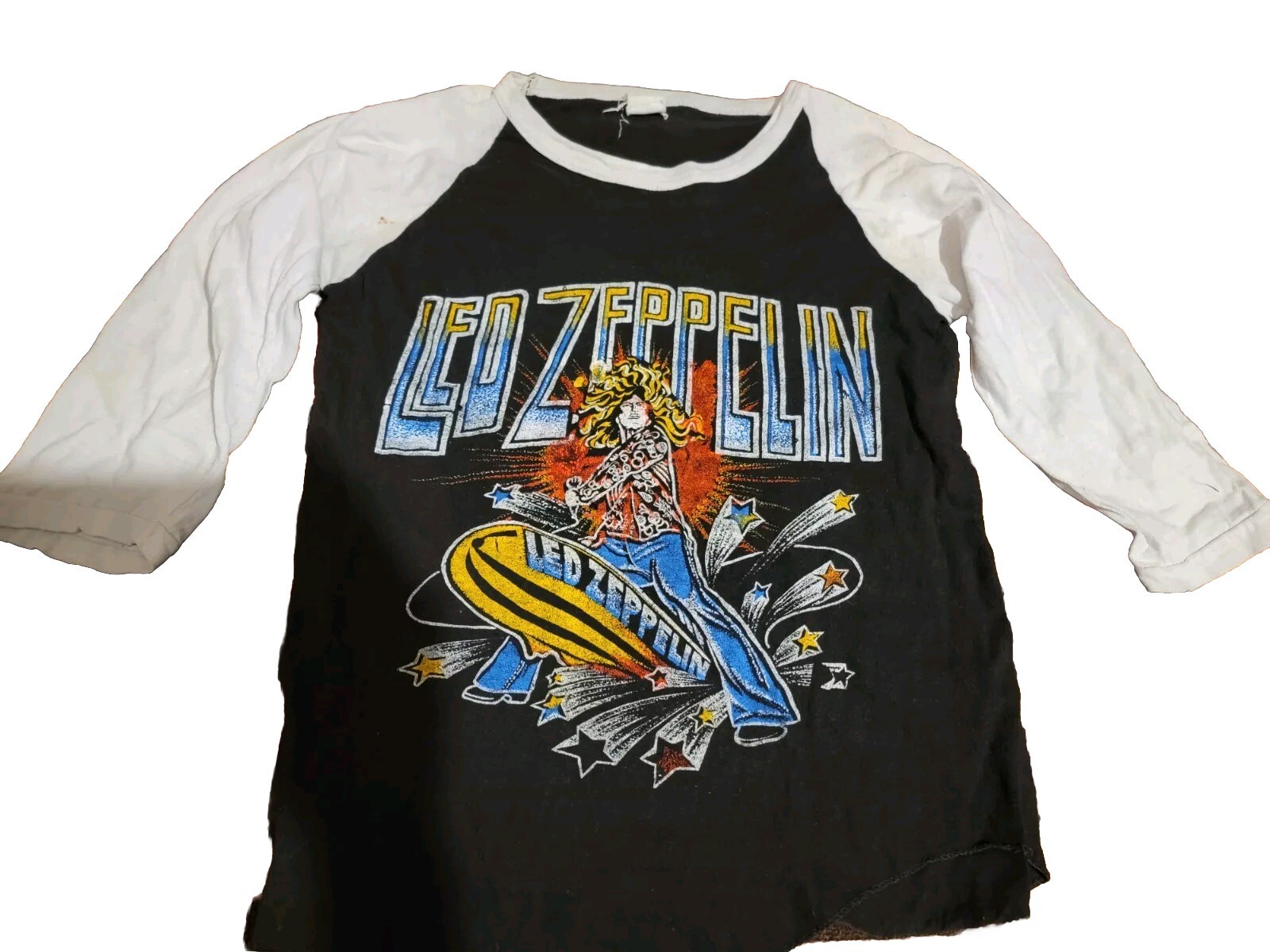 Led Zeppelin Vintage Raglan Shirt Small 70s - Gem