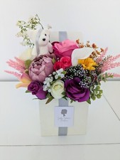Bouquet Box Get Well Soon Multi Silk Flowers - Gift Hamper 