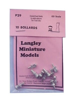 10 Wharf Side Bollards Building Part P29 UNPAINTED OO Scale Langley Models Kit