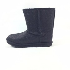 UGG Classic Short II Glitter Black Boots Girls Size 6
