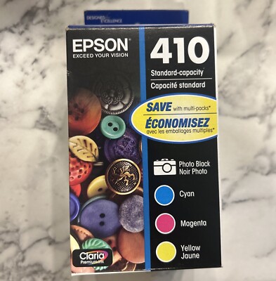 Epson 410 4pk Combo Ink Cartridges  Photo Black/Cyan/Magenta/ Yellow 01/2025